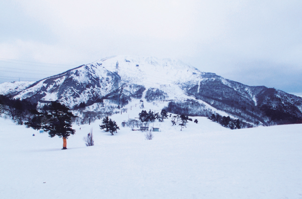 京都を目前に望む伊吹山から吹き下ろすみぞれ交じりの寒風が日目上人に容赦なく吹きつけ、ついに再び立つ能わず……