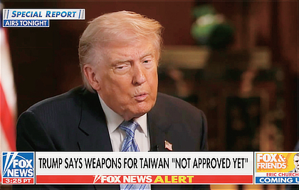 FOXニュースのインタビューで 「9500マイルも旅して戦争を するつもりはない」と答えるトランプ大統領